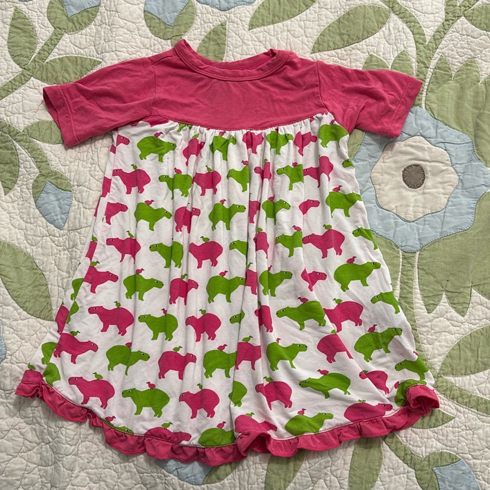 Kickee Pants Capybara Swing Dress 18-24 months EUC